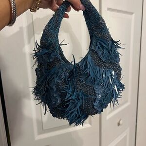 Stylish Blue Textured Women's Bag